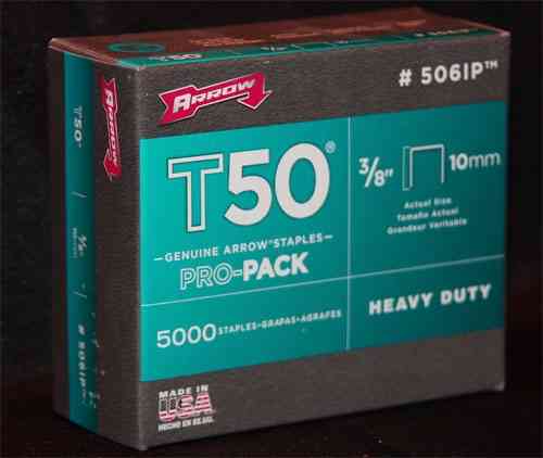 Staples for T50 Stapler 3/8" (Box of 5,000 Staples)