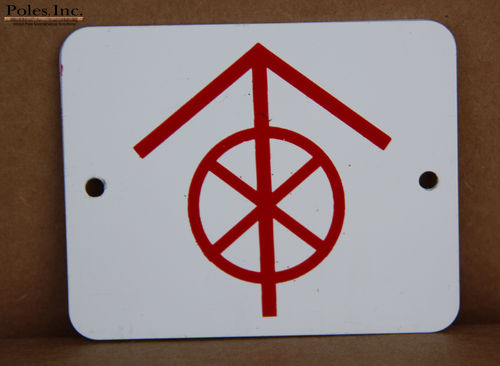 White Tag with Red Arrow and "Do Not Climb" symbol Aluminum (Bag of 100)