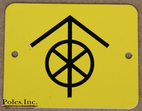 Danger-Do Not Climb "WITH CIRCLE" ALUMINUM Yellow Tag with Black Arrow and X (Bag of 100)
